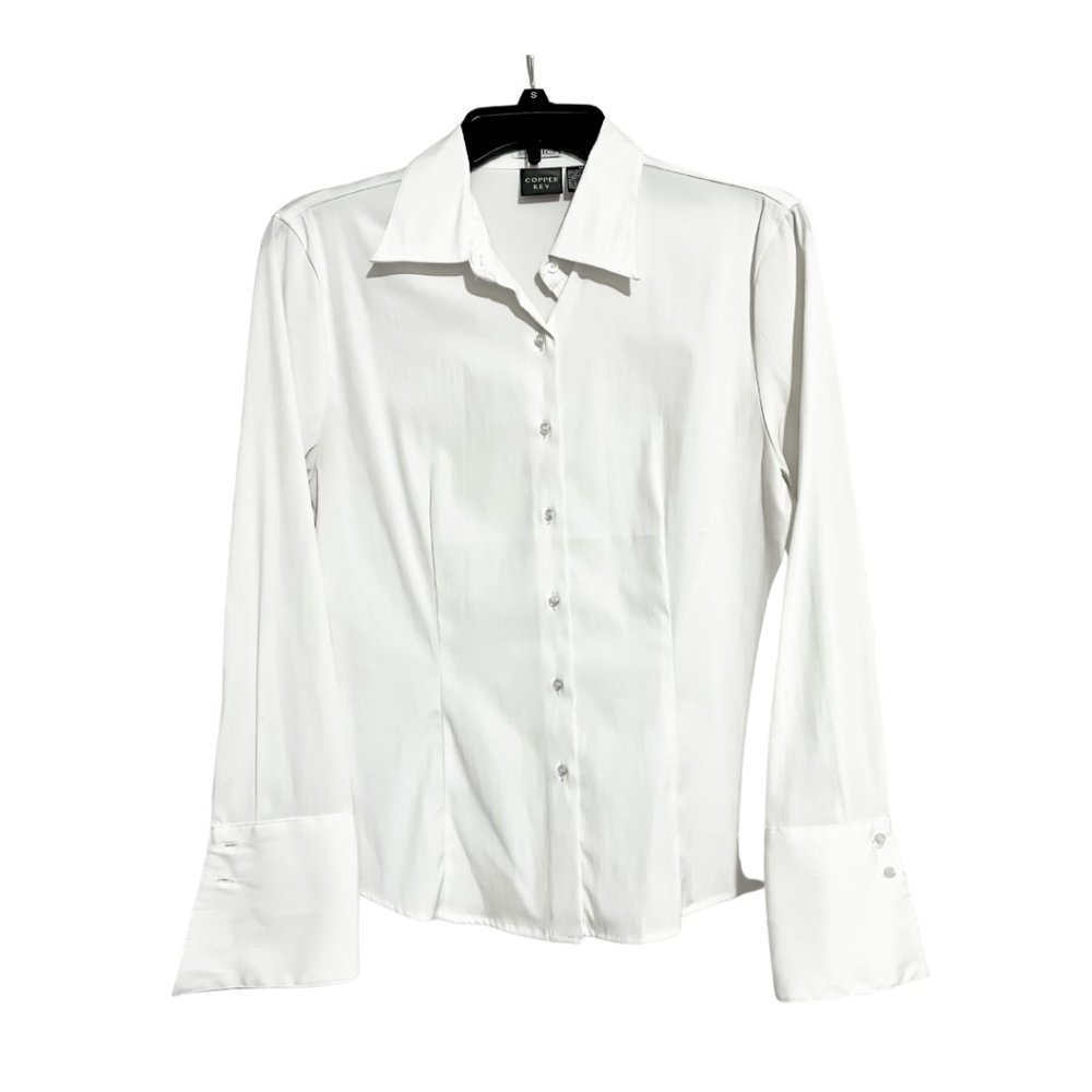 button up shirt / French cuffs / white